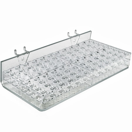 Azar Displays 96-Compartment Tray - round Slot 0.5", PK2 225596